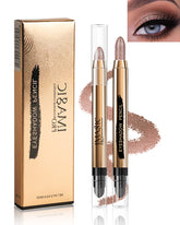 LYSdefeu Cream Eyeshadow Stick-1Pcs No Crease Glitter Shimmer Metallic Brown Cream Eye shadow Stick with Soft Brush,Rotatable Eye Brightener Pencil Crayon, Long Lasting Waterproof for Eye Makeup-10#